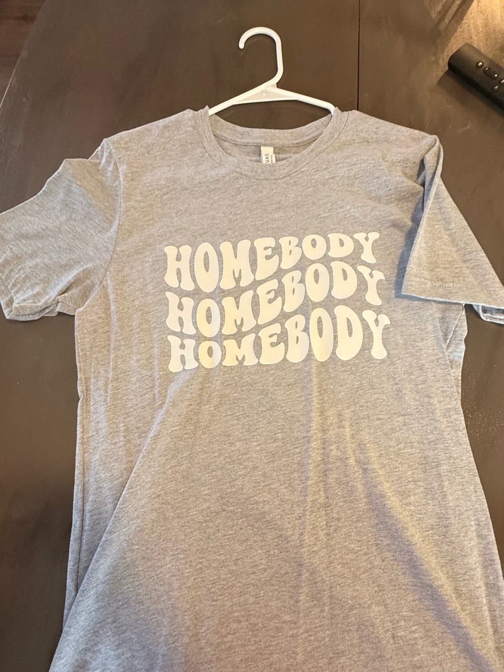 Bella Canvas Gray T-Shirt with White "HOMEBODY" Graphic
